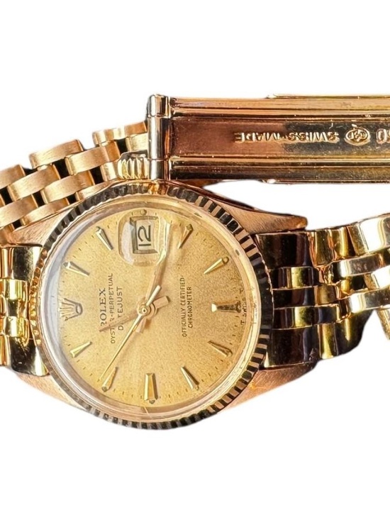 1960\'s Rolex Ladies Datejust 18K Pink Gold Watch 6517 Champagne Dial #24698 main image 5